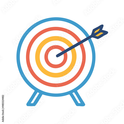 Archery Target Icon Representing Precision Sports and Goal Achievement