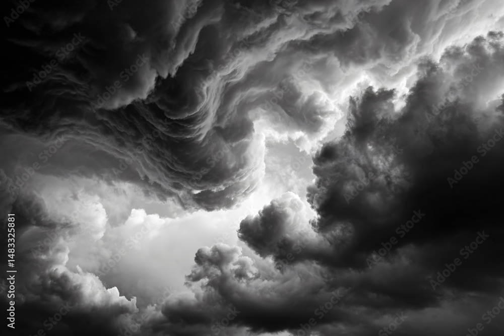 Obraz premium 015-049-Clouds-186-_Silhouette_of_swirling_storm_clouds._Emph