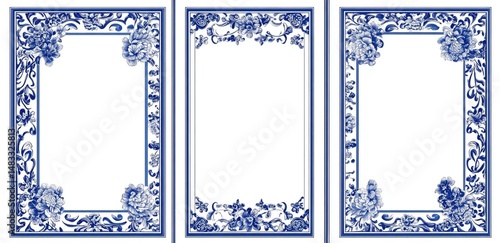 Decorative Blue and White Frames (1)
