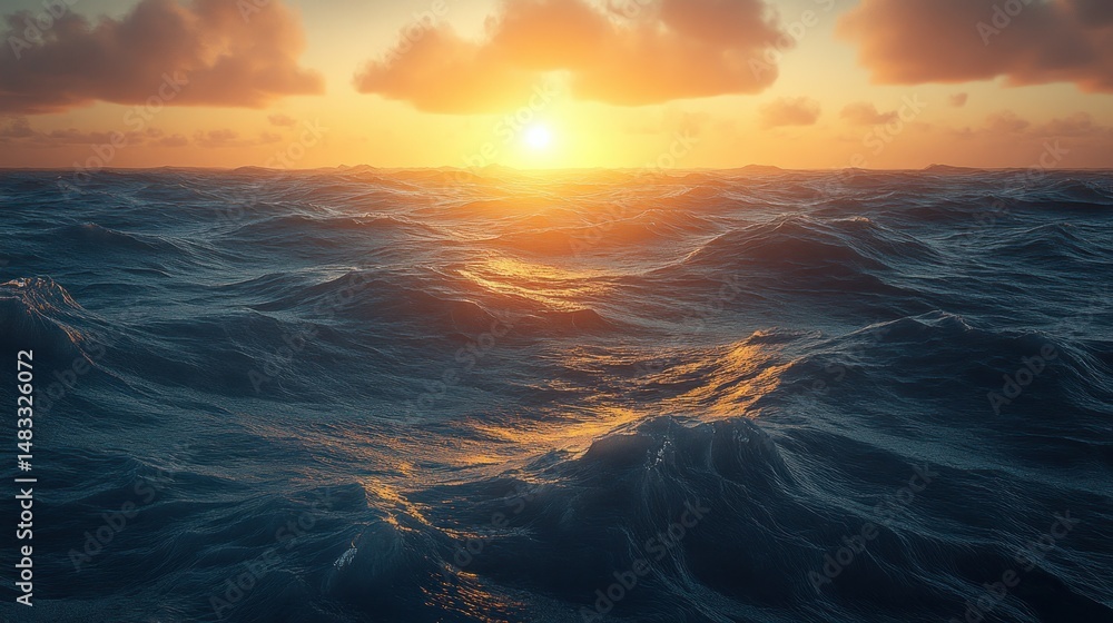 Obraz premium Vast ocean sunset