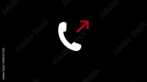 Outgoing phone call  icon animated video