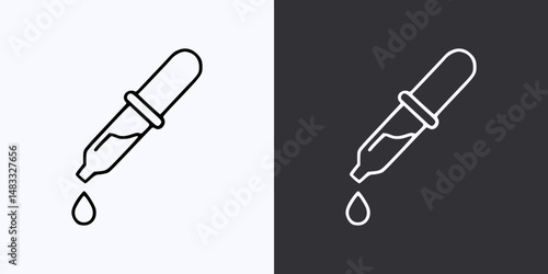 Dropper Icon – Vector Outline – Black and White Preview