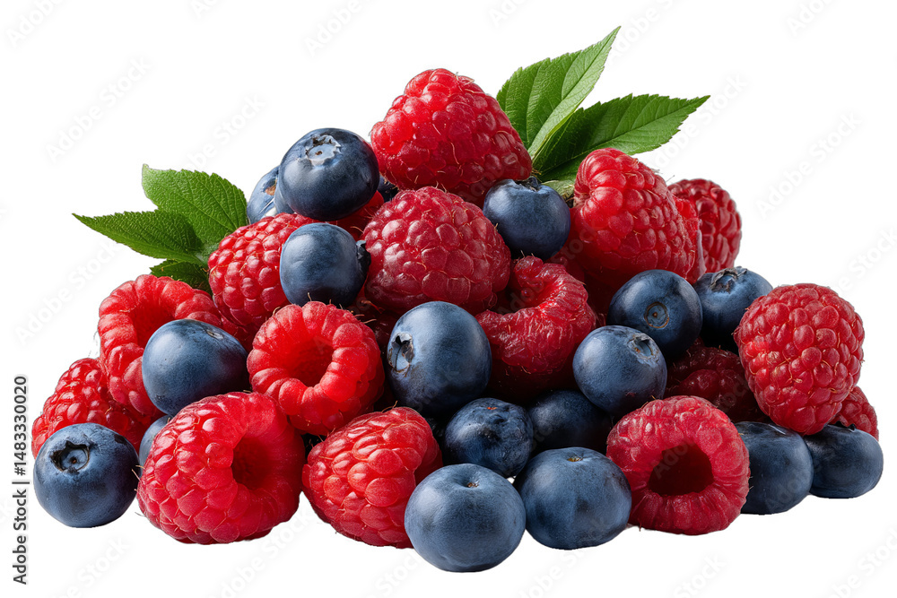 Berries mix with raspberries and blueberries pile of fruit isolated background isolated white background Berries mix with raspberries and blueberries pile of fruit isolated background isolated white background