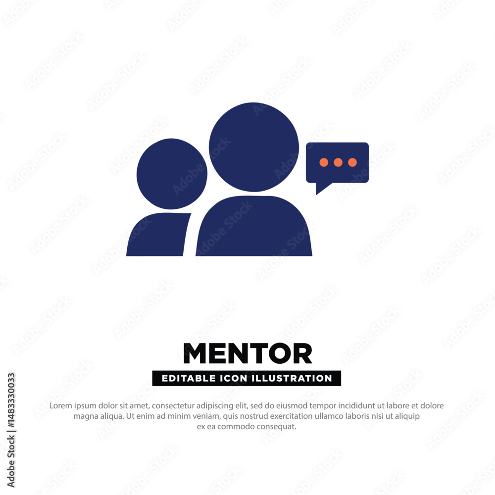 Mentor Icon. Group with Chat Symbol Representing Guidance and Coaching. Editable Icon. Mentor Icon. Group with Chat Symbol Representing Guidance and Coaching. Editable Icon.