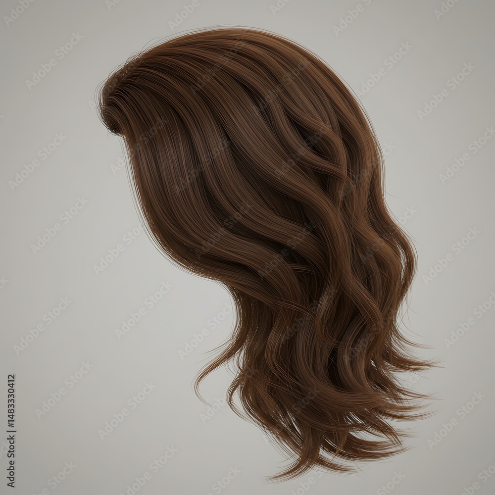 Naklejka premium Auburn Waves: Digital Rendering AI Generated