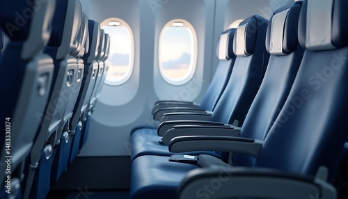 Close-up of Economy Class Airplane Seats