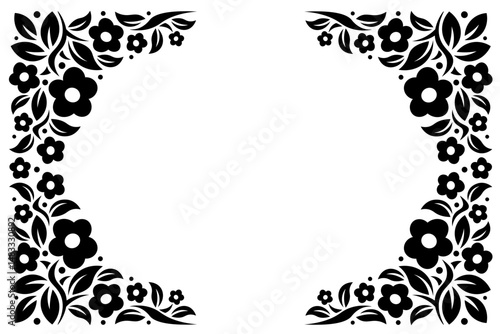 Floral Frame SVG, Flower Frame SVG, Floral Border SVG, Abstract Flower SVG