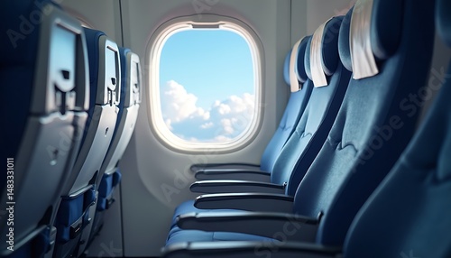 Close-up of Economy Class Airplane Seats