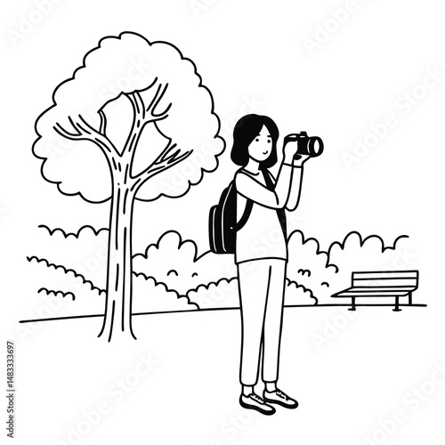 young-woman-photographer-holding-camera-photograph1.eps