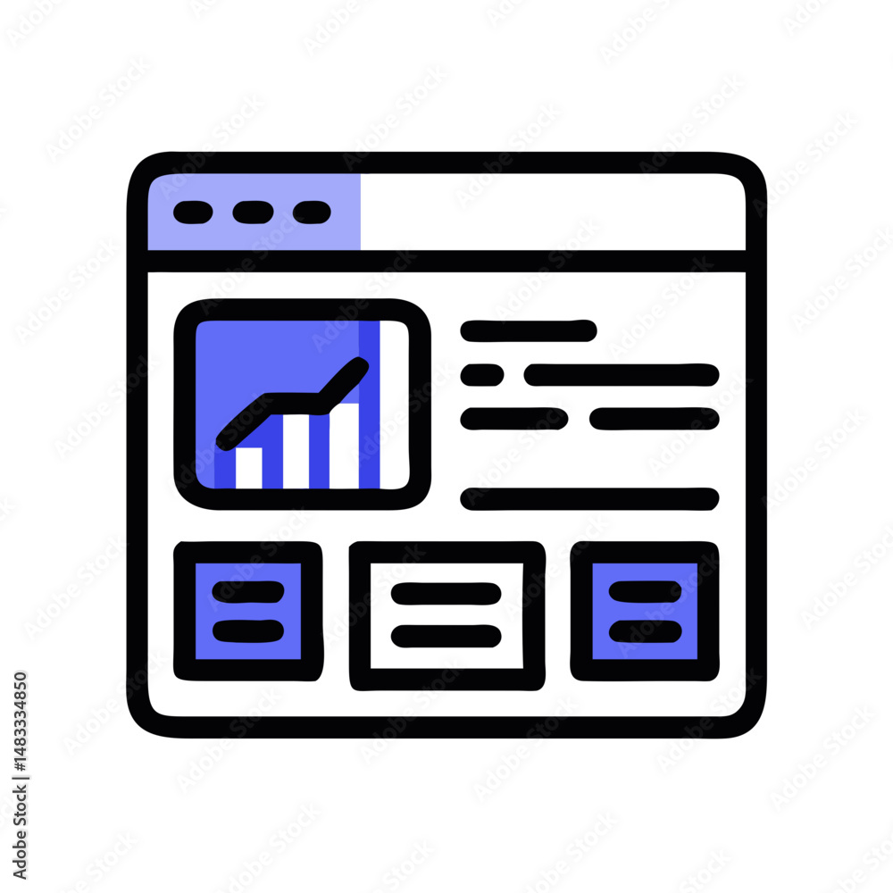 Dashboard Layout Icon Representing User Interface Design and Data Visualization Dashboard Layout Icon Representing User Interface Design and Data Visualization