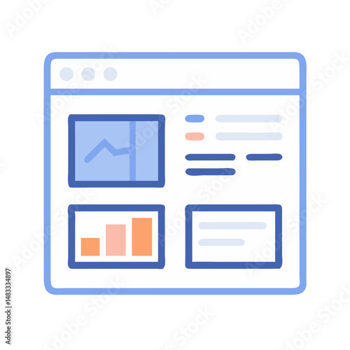 Dashboard Layout Icon Representing Interface Structure and Data Overview