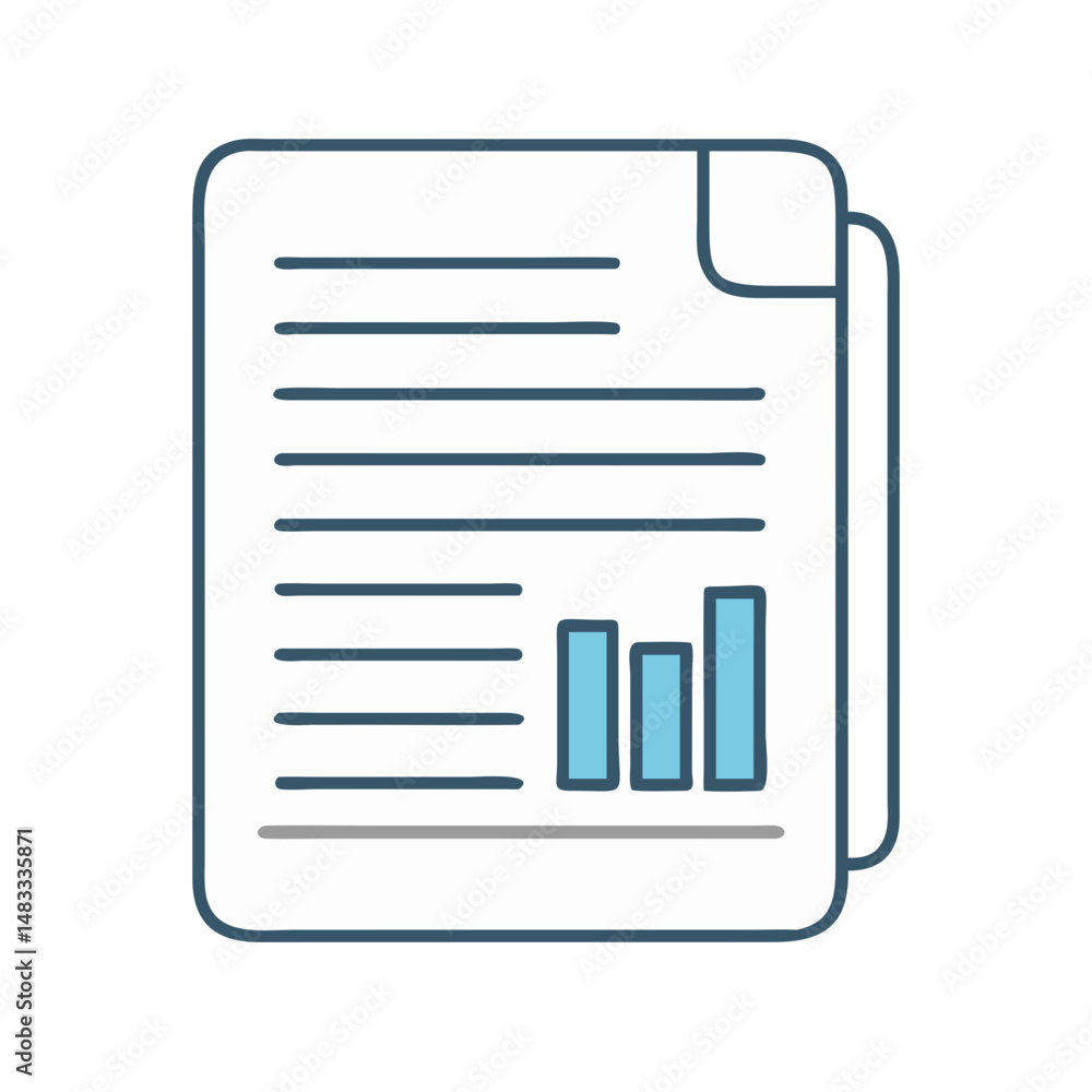 Document with Text Lines Icon Representing Written Content and File Information Document with Text Lines Icon Representing Written Content and File Information