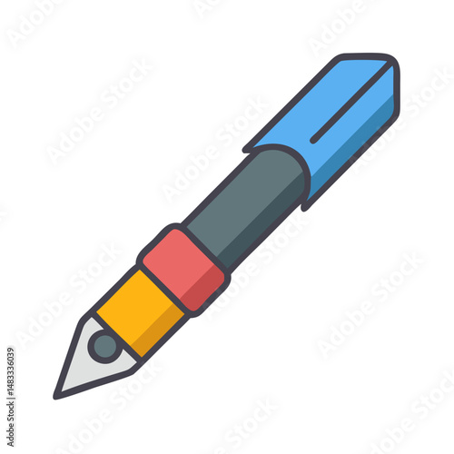 Drawing Pen Icon Representing Digital Illustration and Artistic Design