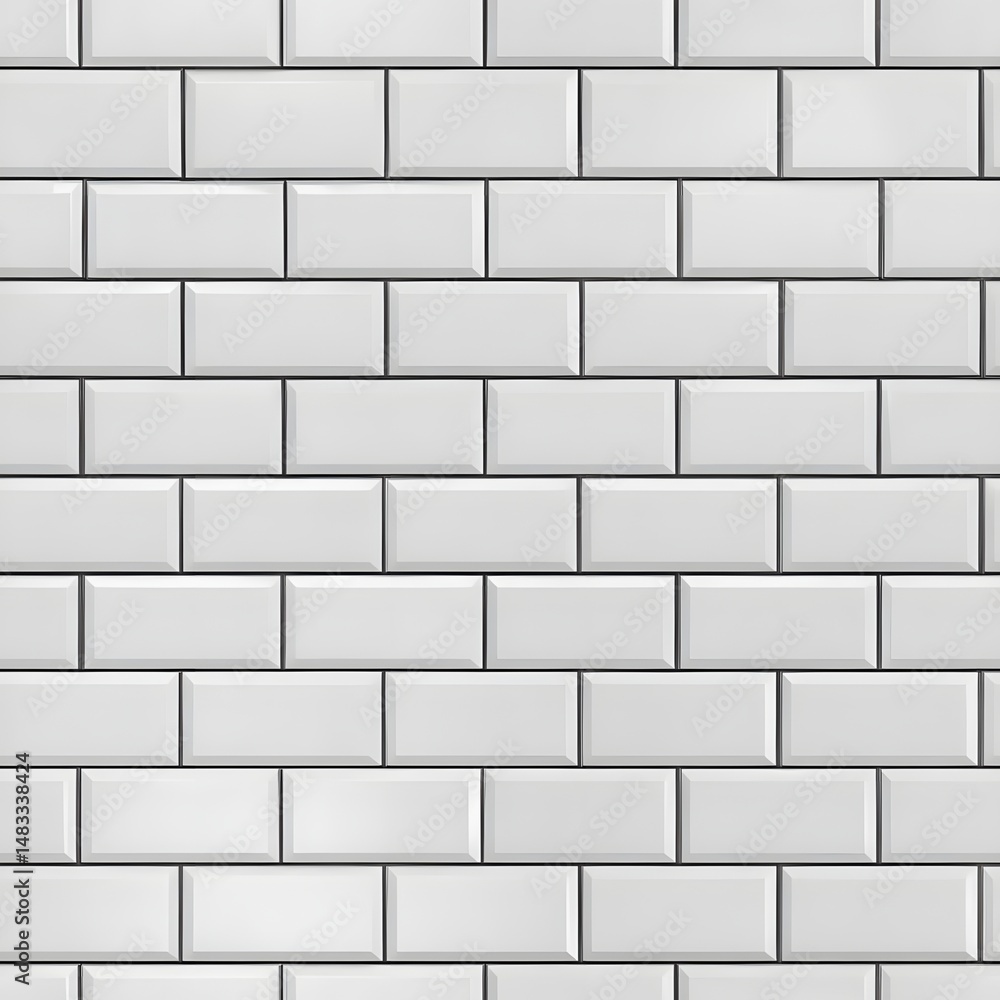 Seamless White Subway Tiles Texture Light Gray Grout Background Seamless White Subway Tiles Texture Light Gray Grout Background