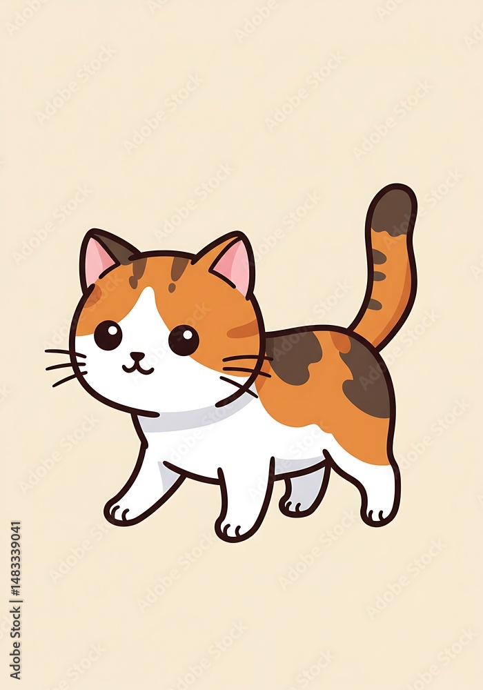 Obraz premium Calico's Gentle Stroll