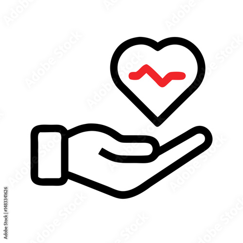 Heart in Hand Icon Representing Care, Support, and Compassion in Healthcare