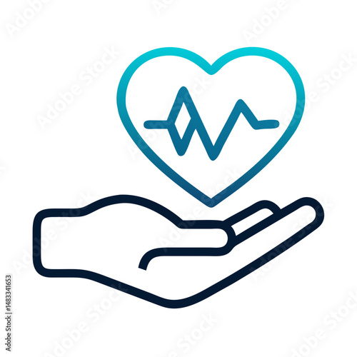 Heart in Hand Icon Representing Care, Support, and Compassion in Healthcare
