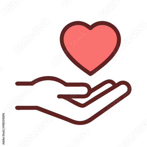 Heart in Hand Icon Representing Care, Support, and Compassion in Healthcare