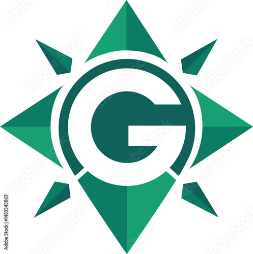 G logo vector with compass shape for brand or identity