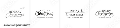 "Merry Christmas" als moderne und minimalistische Schönschrift/Kalligrafie. Perfekter Schriftzug als Vektordatei	