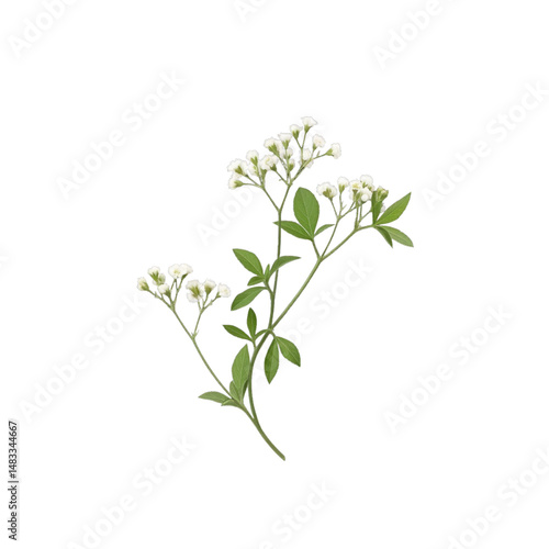 Wallpaper Mural Delicate white flowers with green leaves on a black background for elegant nature photography ideas on transparent background Torontodigital.ca