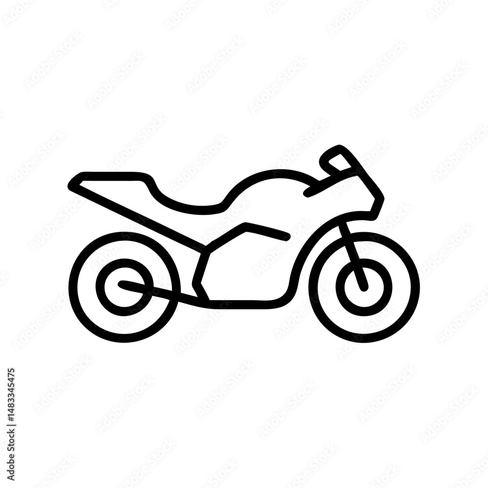 Fototapeta premium Outline illustration of a motorbike in minimalist style 