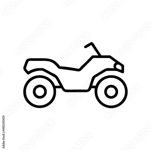 Outline of a quad bike in minimalist style on a white background  