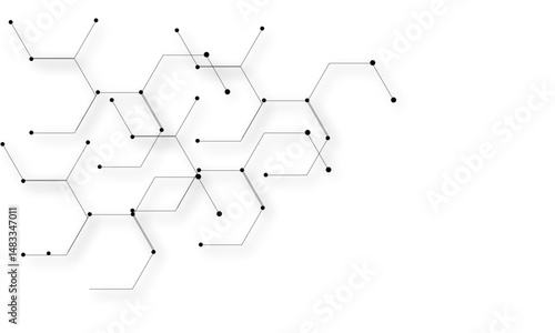 Vector Illustration of Hexagons Pattern, Geometric Abstract Background with Simple Hexagonal Elements, computer network .geometric hexagon shape. connection concept