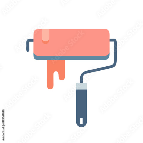 Paint Roller Icon Representing Painting and Home Renovation Tools