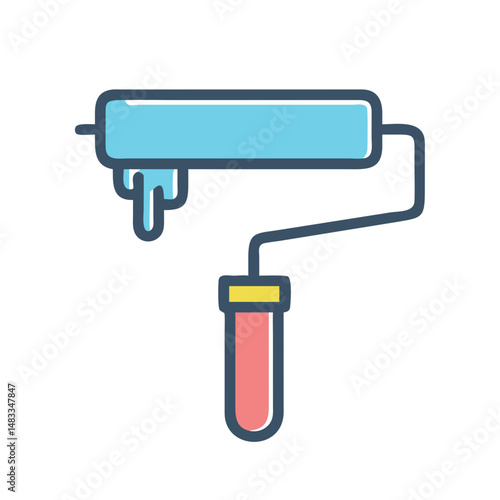 Paint Roller Icon Representing Painting and Home Renovation Tools
