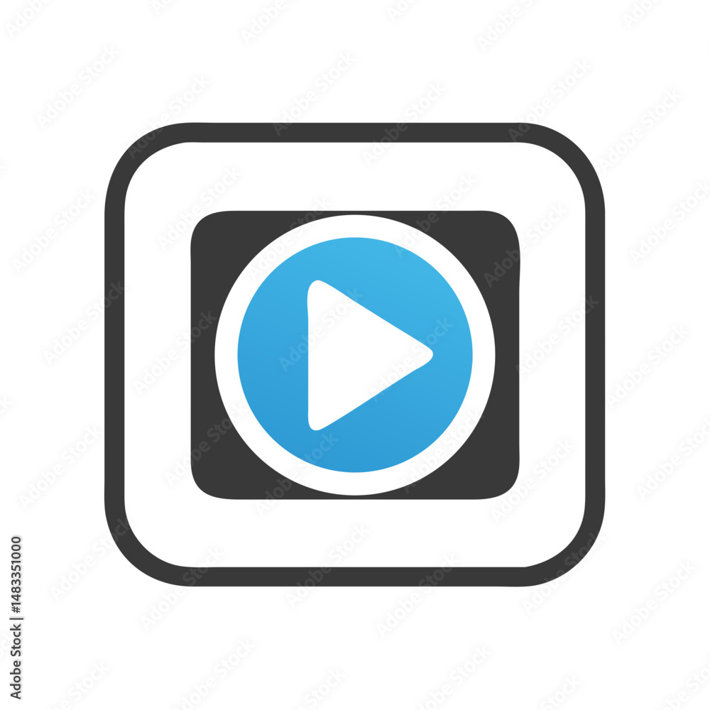 Play Button Icon Representing Media Playback and Digital Streaming Control Play Button Icon Representing Media Playback and Digital Streaming Control