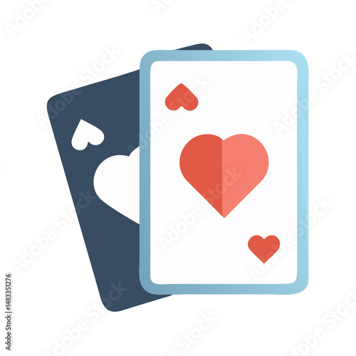 Playing Cards Icon Representing Casino Card Games and Gambling Entertainment