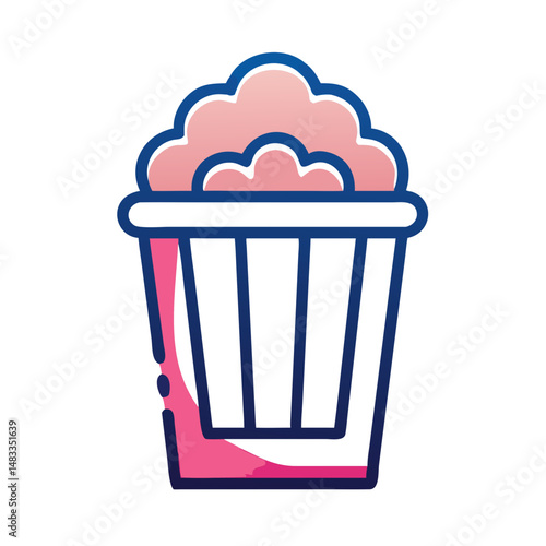 Popcorn Bucket Icon Representing Movie Snacks and Cinema Entertainment