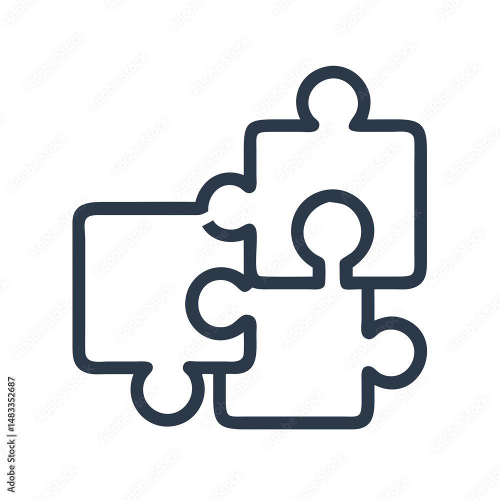 Puzzle Pieces Icon Representing Problem Solving and Logical Thinking Puzzle Pieces Icon Representing Problem Solving and Logical Thinking