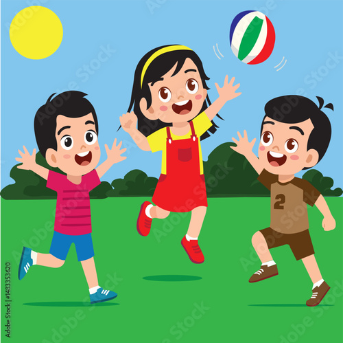 children play in a park