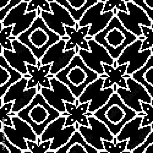 Abstract texture for fabric print, card, table cloth, furniture, banner, cover, invitation, decoration,weaving, plaid,wrapping,knitting. Repeating pattern.Black and 
white color.