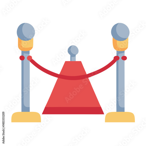 Red Carpet Barrier Icon Representing VIP Access Control and Event Entrance Management