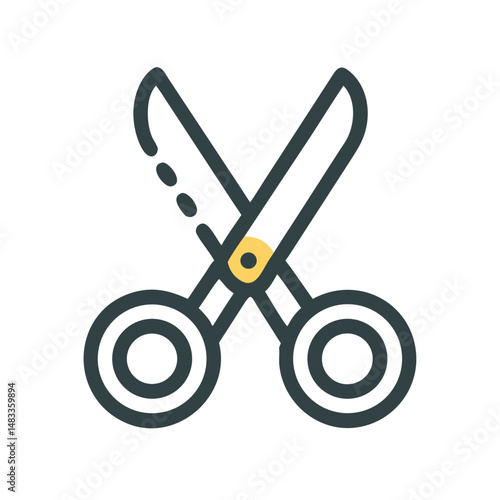 Scissors Icon Representing Crafting and Cutting Tools for Arts and Office Use