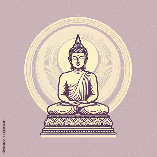 buddha statue vector illustration