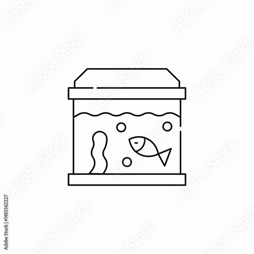 aquarium with fish icon sign vector