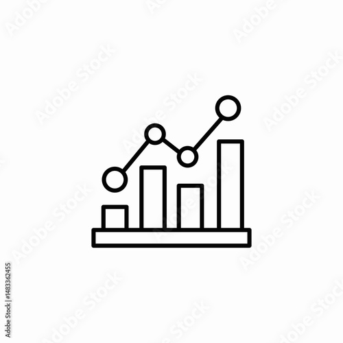 bar chart and line chart icon sign vector
