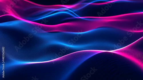 Wallpaper Mural Abstract digital wave patterns in pink and blue. Torontodigital.ca