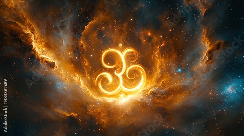 Fiery cosmos unveils a sacred symbol