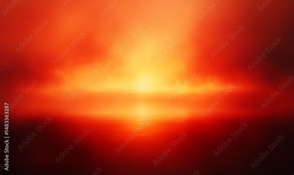 Naklejka premium Fiery horizon ablaze with burning light