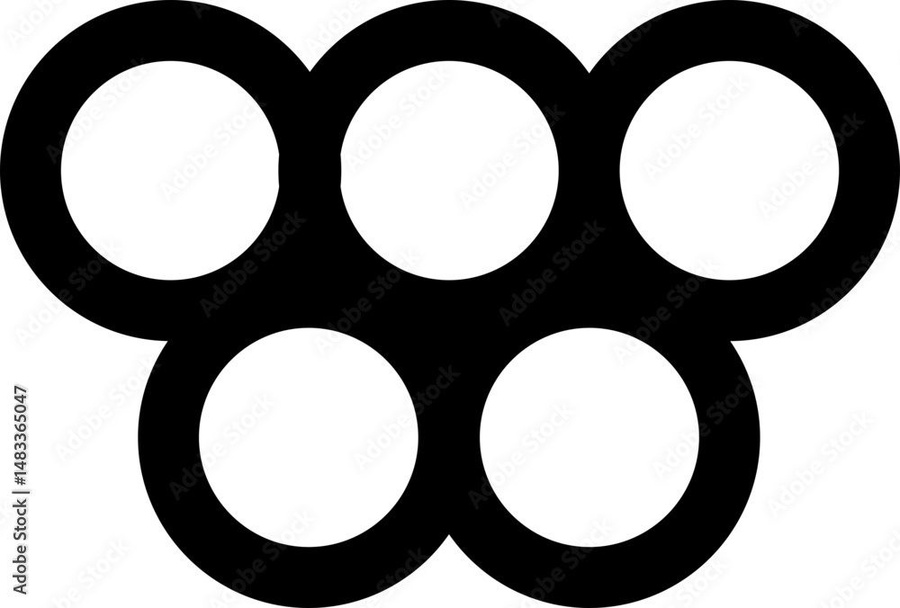 Formation of circles in a compact hexagonal grid block with aligned spacing in modular layout. Formation of circles in a compact hexagonal grid block with aligned spacing in modular layout.