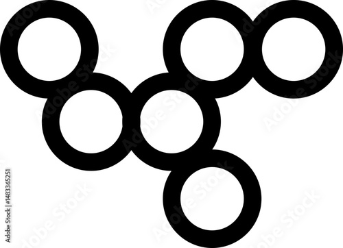 Circles arranged in a horizontal zigzag configuration forming a staggered path-like design.