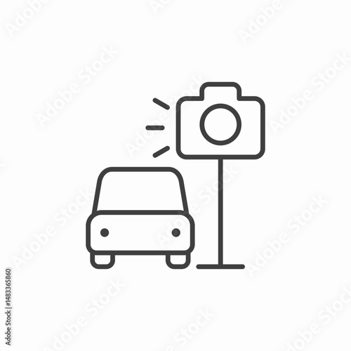 car speed camera icon sign vector