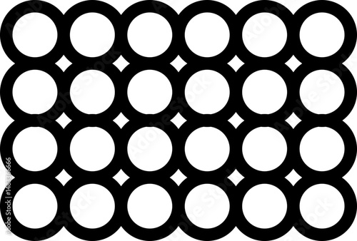 Dots are organized into a wide rectangular array with expanded horizontal spacing.
