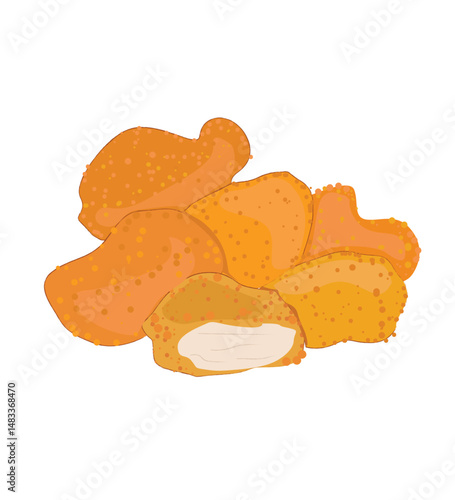 crispy chicken nuggets fast food icon for snack