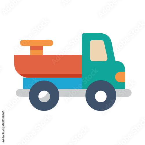 Toy Truck Icon Representing Children’s Play Vehicle and Early Learning Toy